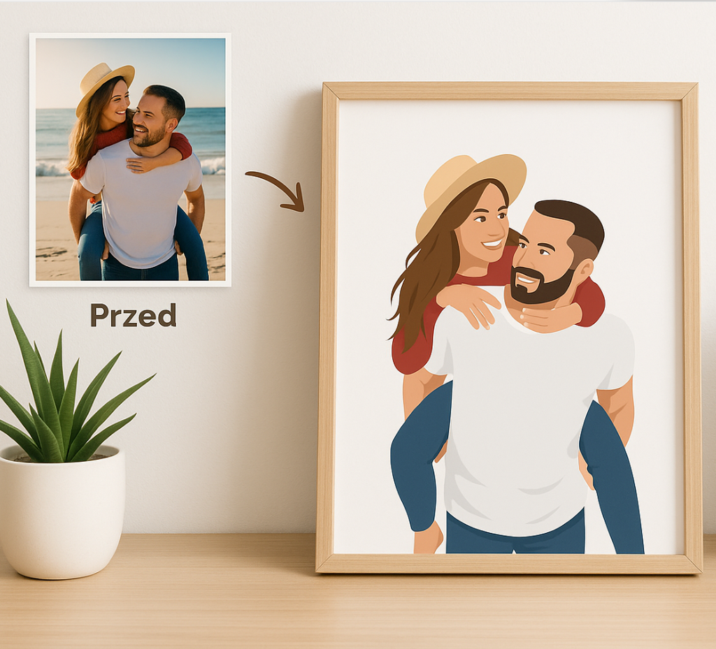 minimalistyczny portret ze zdjęcia prezent który robi wrażenie