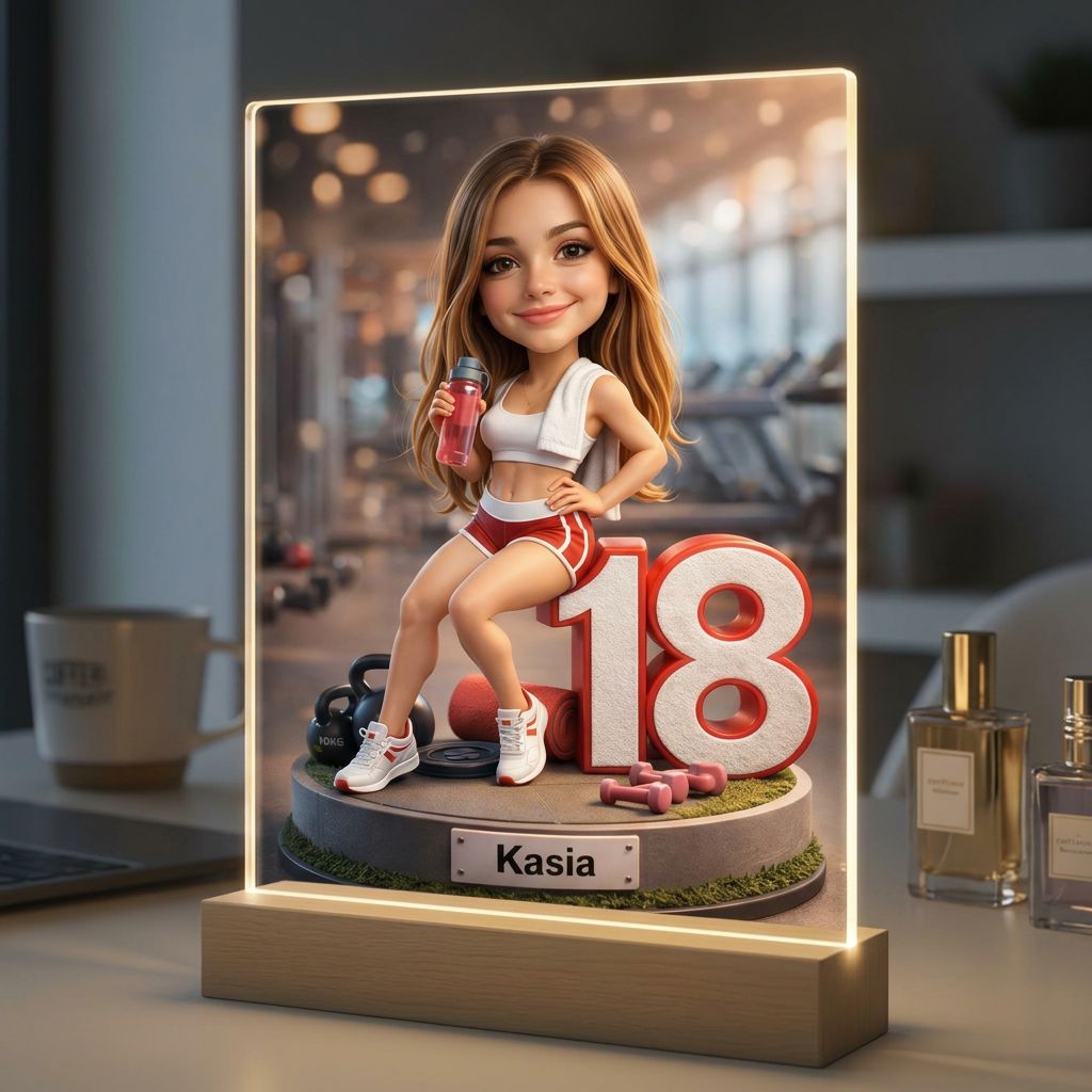 personalizowany obraz sportowy ze zdjęcia dla niej 18 lat