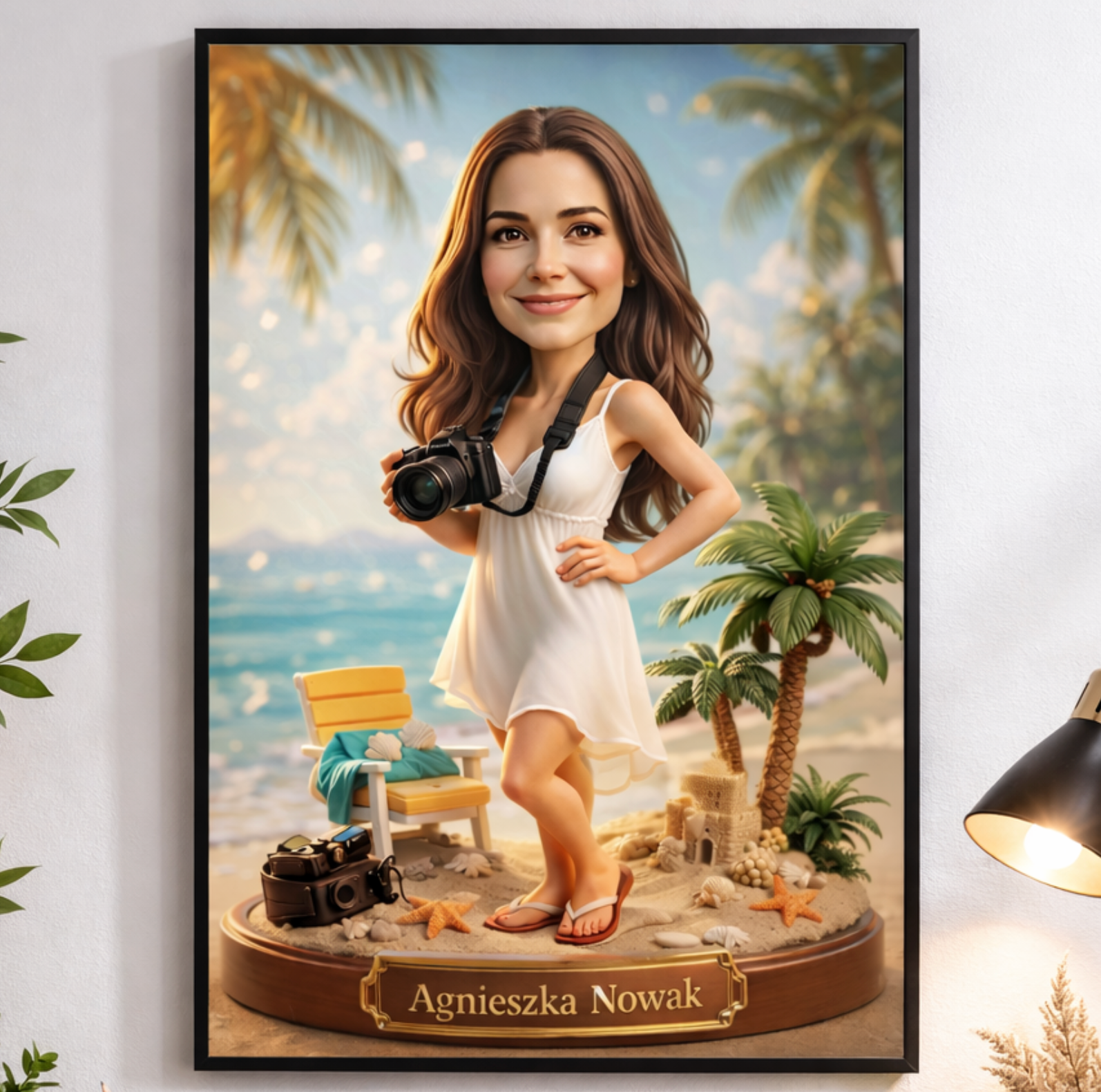Traveler Caricature from Photo - Personalized Gift for Her