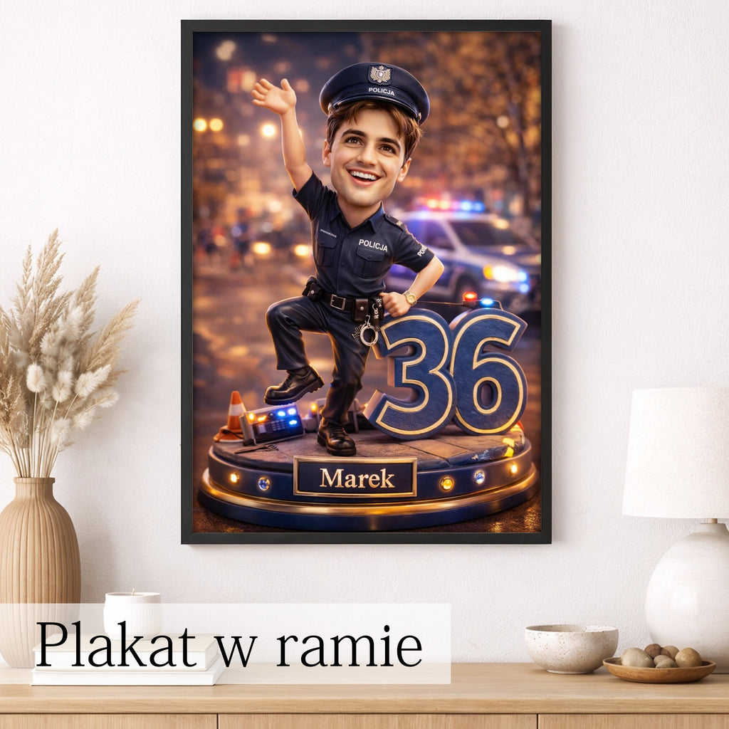 Police Officer Caricature from Photo - Personalized Gift for Him - preview 3