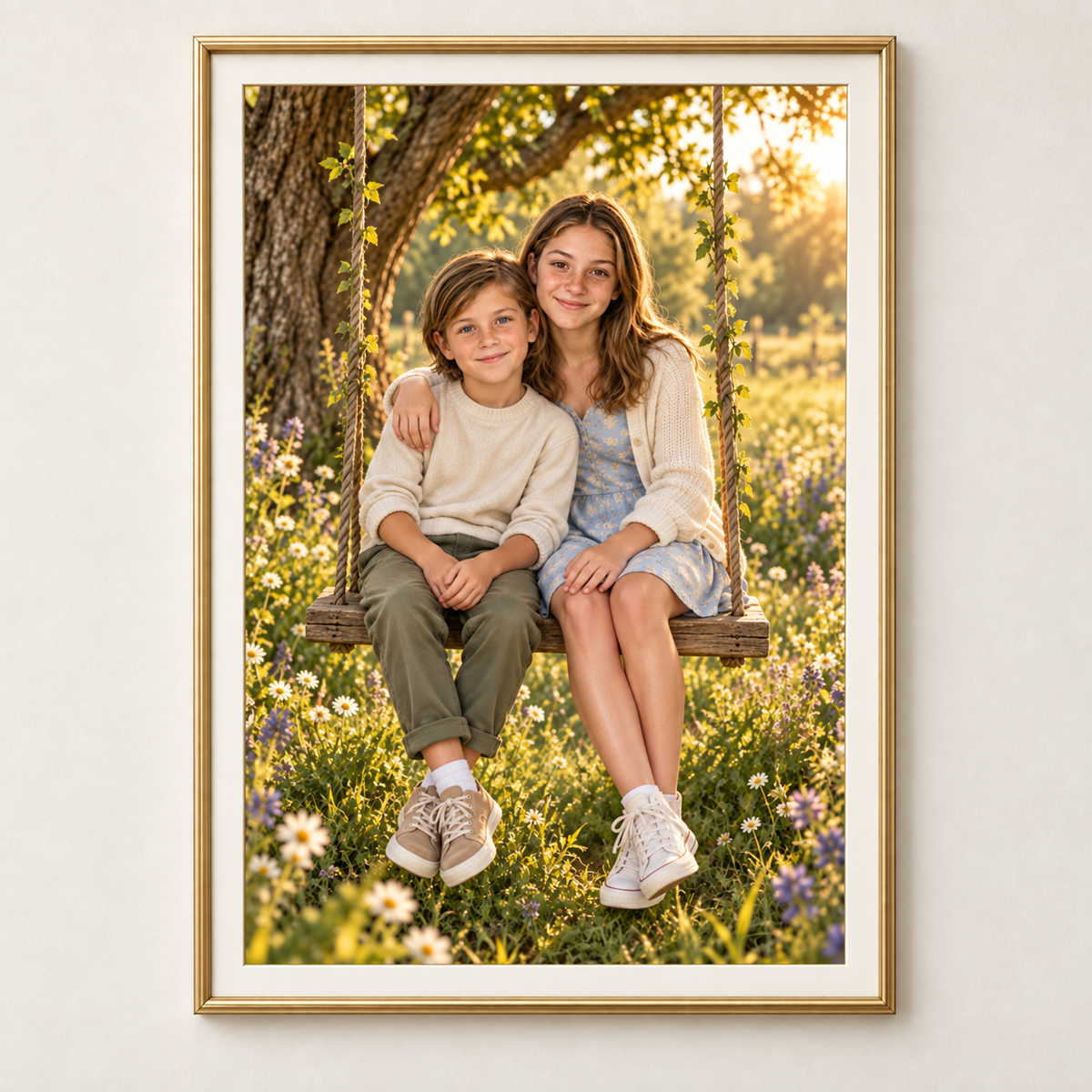Story portrait square frame mockup: custom-family-memory-swing-portrait-from-photo