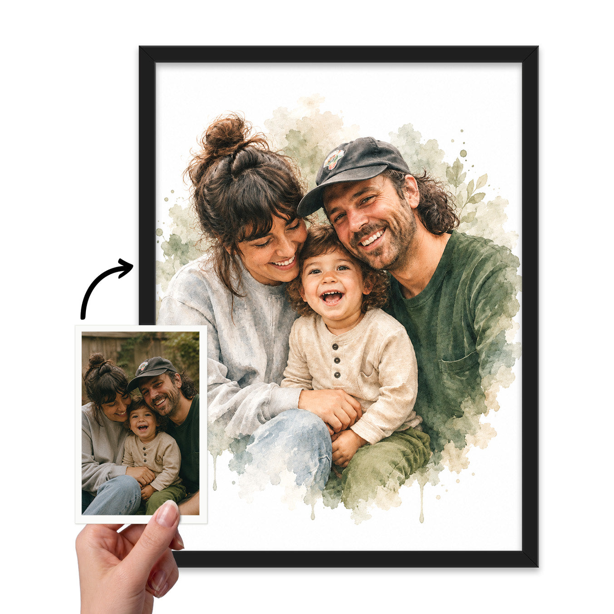 Soft Watercolor Couple Portrait