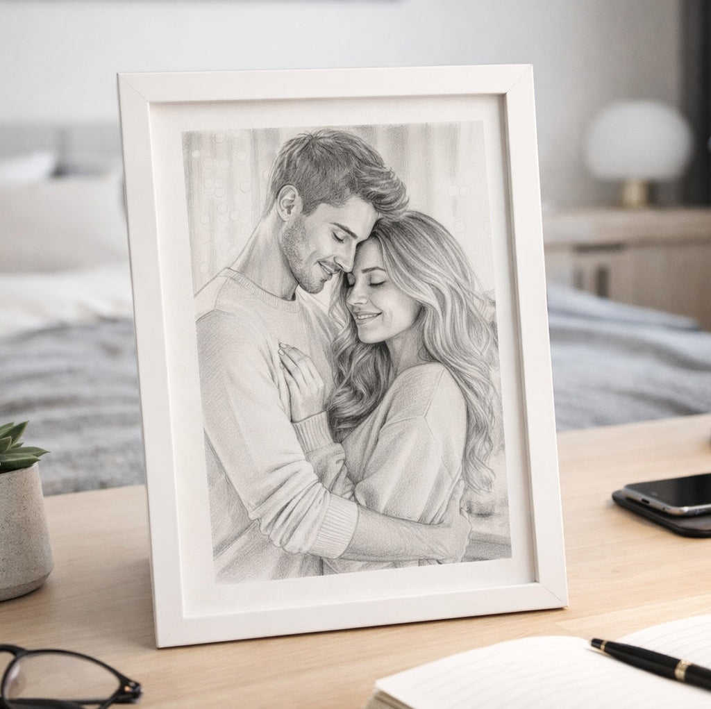 Personalized pencil sketch portrait from photo – example 3